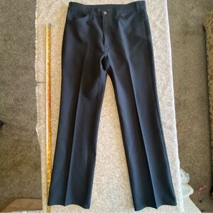 Men’s Vintage Levis Black & Gold Tab Dacron Polyester 36x34 Black Pleated Slacks